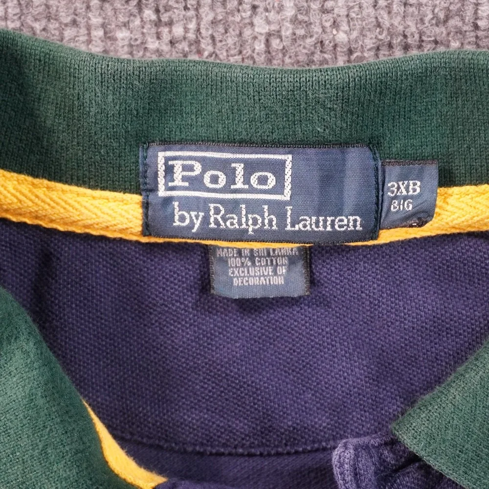 Polo Ralph Lauren Polo Shirt Mens 3XB Navy Blue Green Big Pony Short Sleeve